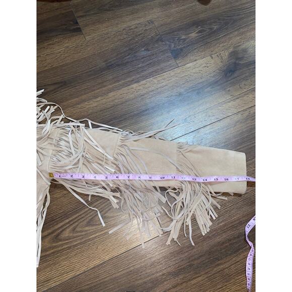 EUC Intermix Beige Suede Fringe Tiered Jacket Women’s Sz: Petite Boho Festival - Picture 7 of 15